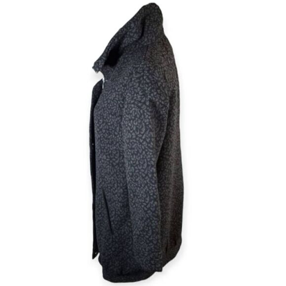 H&M CHARCOAL GRAY LEOPARD PRINT WOOL COAT SZ.6 EUC. - Picture 5 of 9
